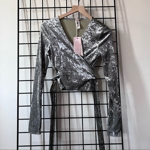 Velvet versatile wrap tie top